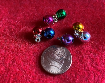 1:12 miniature dollhouse 8mm Metallic Christmas Ornaments (set of 10)