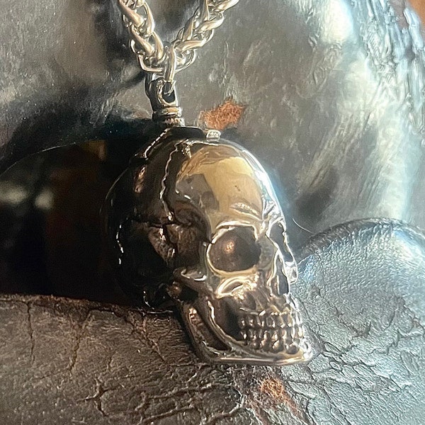 Gothic Jewelry, Gothic Necklace, Large Skull Pendant, Large Skull Necklace, Skull Jewelry, Gothic, BlueMidnightBySusan