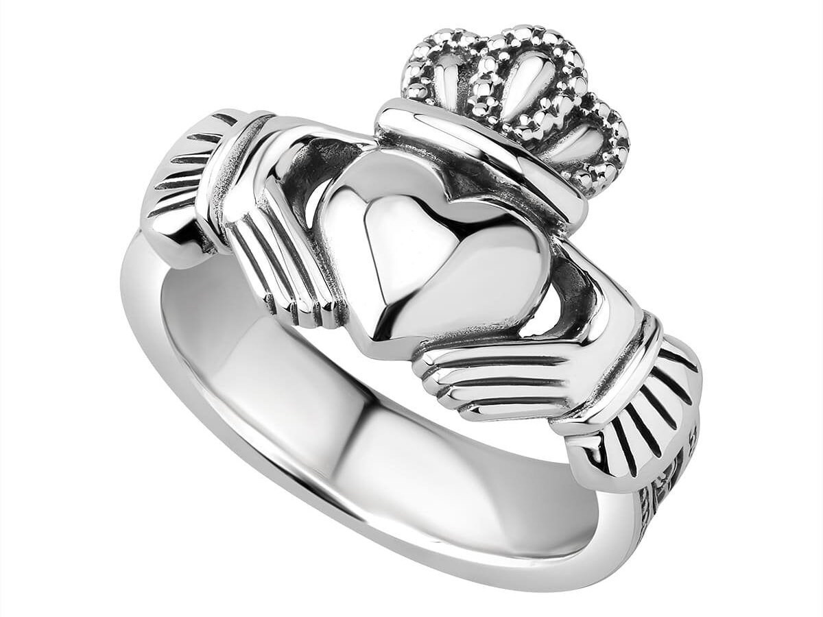 Large Sterling Silver Claddagh Ring Etsy