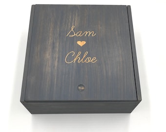 Personalized Wooden Keepsake Box, Engraved Memory Box