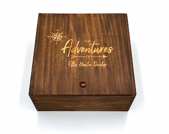 Engraved Wooden Keepsake Box, Personalized Memory Box