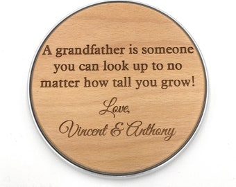 Engraved Wood Wireless Phone Charger, Qi Charger with Metal Base