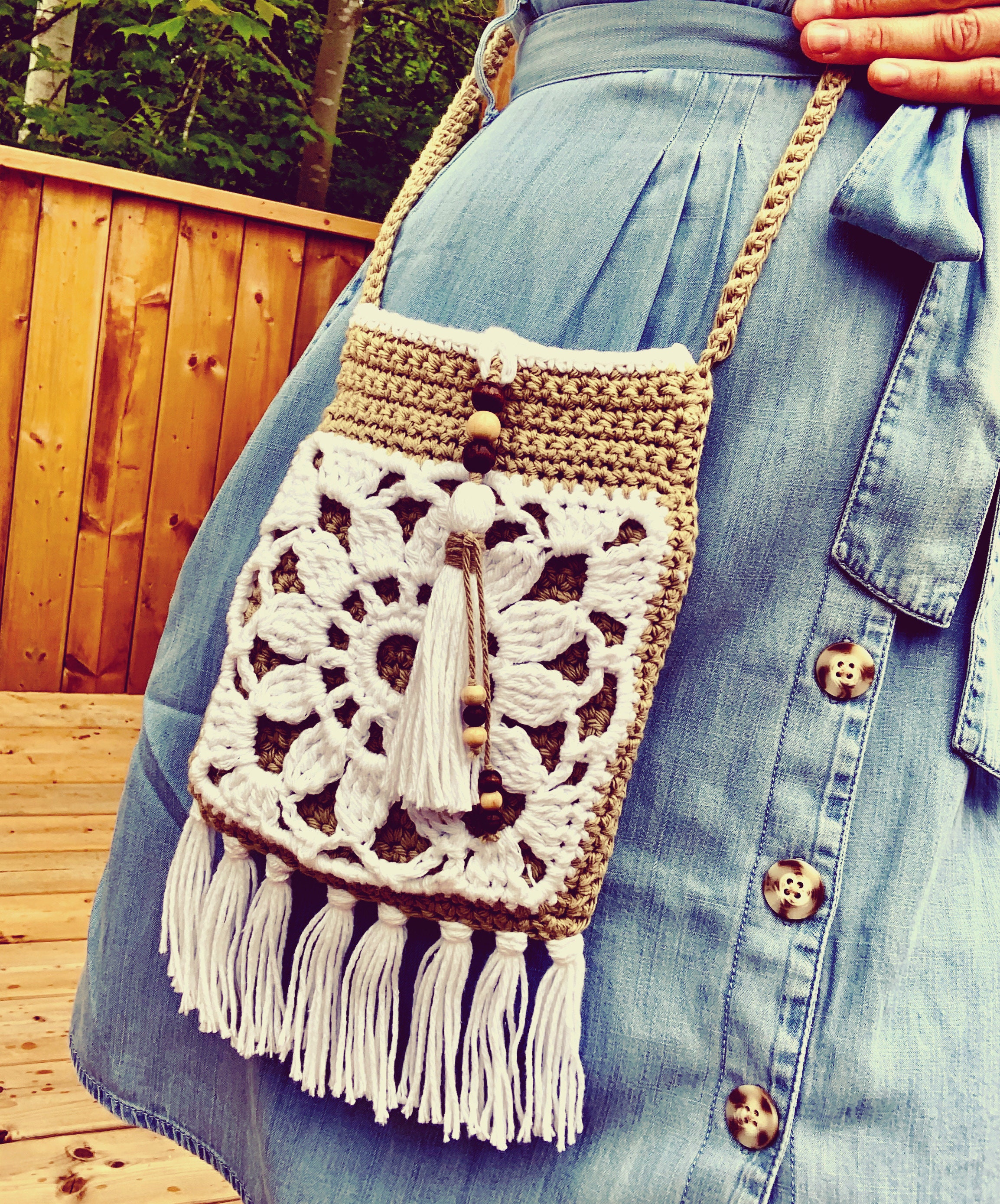 bohemian crochet boho bag