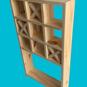 Wooden "Tic-Tac-Toe" shelf for toilet paper non teintée