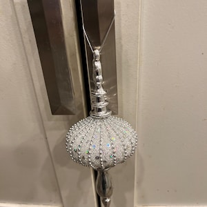 Silver beaded ornaments.
