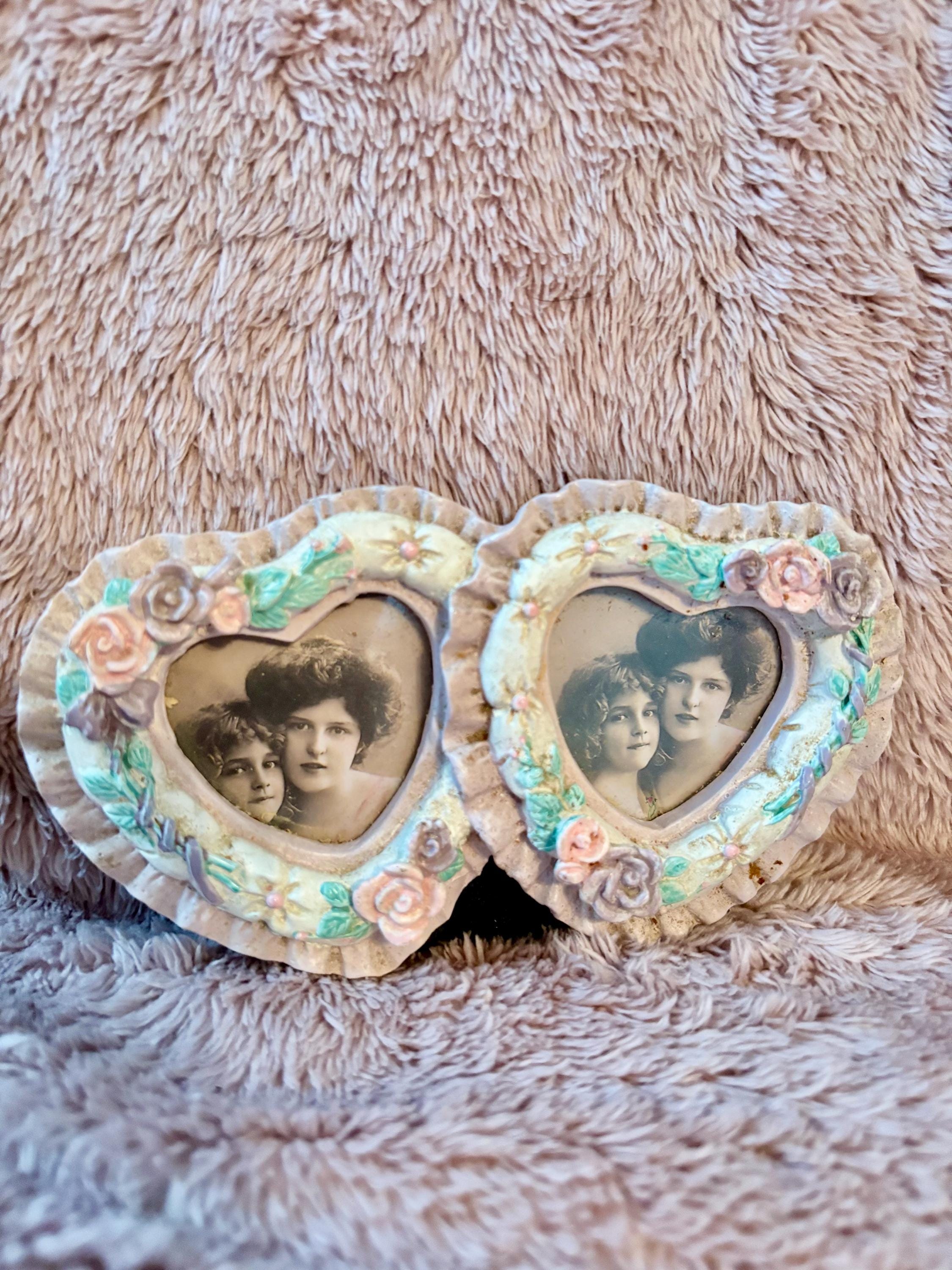 Vintage Double Heart Picture Frame - Etsy
