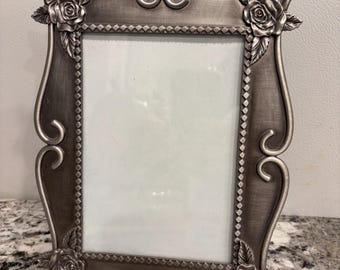 Pewter Rose picture frame