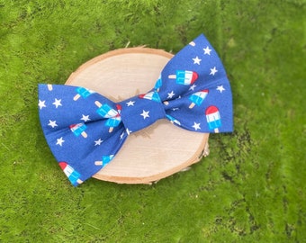 Star Spangled Popsicle Dog Bow tie