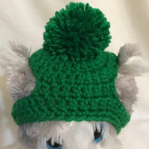 Dog Hat, All Sizes, Small, Medium, Large Pet Hats, Christmas Dog Hats, Crochet Knitted Dog Hat, PomPom Pet Hat, 3 Styles, Color Green
