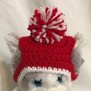 Dog Hat, All Sizes, Small, Medium, Large Pet Hats, Christmas, Valentine, Crochet, Knitted Dog Hat, PomPom Dog Hat 3 Styles, Peppermint