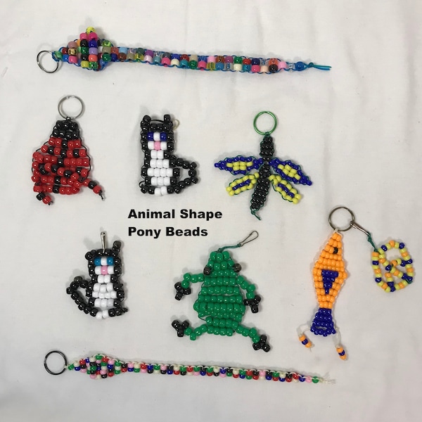 Pony Bead Keychain Etsy