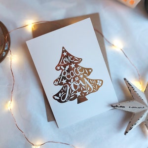 gold foil a6 christmas tree card
