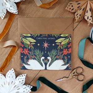 Weihnachtswünsche Swan Card-Weihnachtskarte-Weihnachtsgruß-Karte-Pack Weihnachtskarten