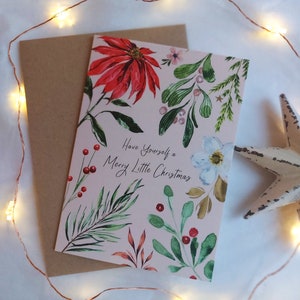 christmas floral foliage card