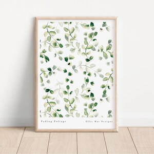 Verblasstes Laub Art Print- Laubdruck- Blattdruck- Neutral erdiger Druck- Skandinavischer Druck- Botanischer Druck- Salbei Grüner Druck- A3,A4