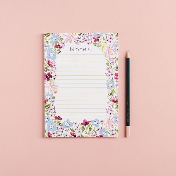 Wild About Flowers Notepad- bloc-notes floral - bloc-notes floral A5 - cadeaux floraux - papeterie florale