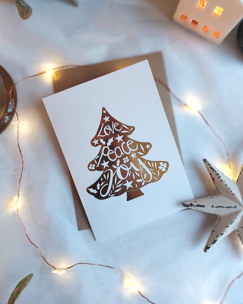 gold foil a6 christmas tree card