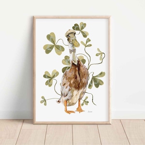 Groundskeeper Duck Art Print: English Cottagecore Farmhouse Decor