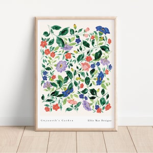 Gwynneth's Garden Art print-Floral Print- Country Home wildflower poster-  Living room Decor Floral- Painting- Bedroom Wall Art A3,A4