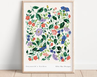 Gwynneth's Garden Kunstdruck- Blumendruck- Country Home Wildblumen Poster- Wohnzimmer Dekor Floral- Malerei- Schlafzimmer Wandkunst A3, A4