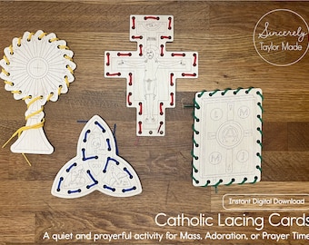 Archivo de corte láser de tarjetas de cordones católicos - Descarga digital instantánea