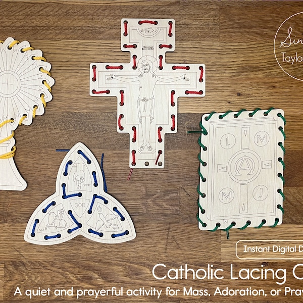 Catholic Lacing Cards Laser Cut File - Instant Digital Download