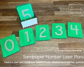 Sandpaper Numbers Laser Cut File - Instant Digital Download