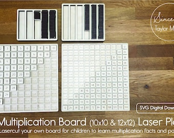 Multiplication Board Laser Cut File - Instant Digital Download