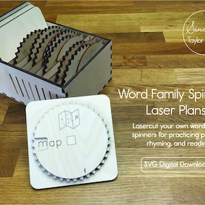 Word Family Spinners Laser Cut File - Instant Digital Download