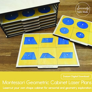 Montessori Geometric Cabinet Laser Plans - Instant Digital Download