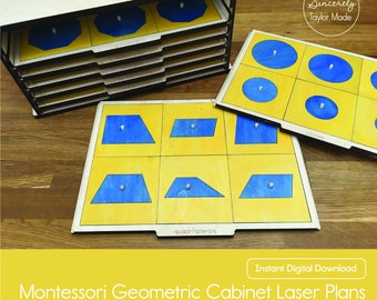 Montessori Geometric Cabinet Laser Plans - Instant Digital Download