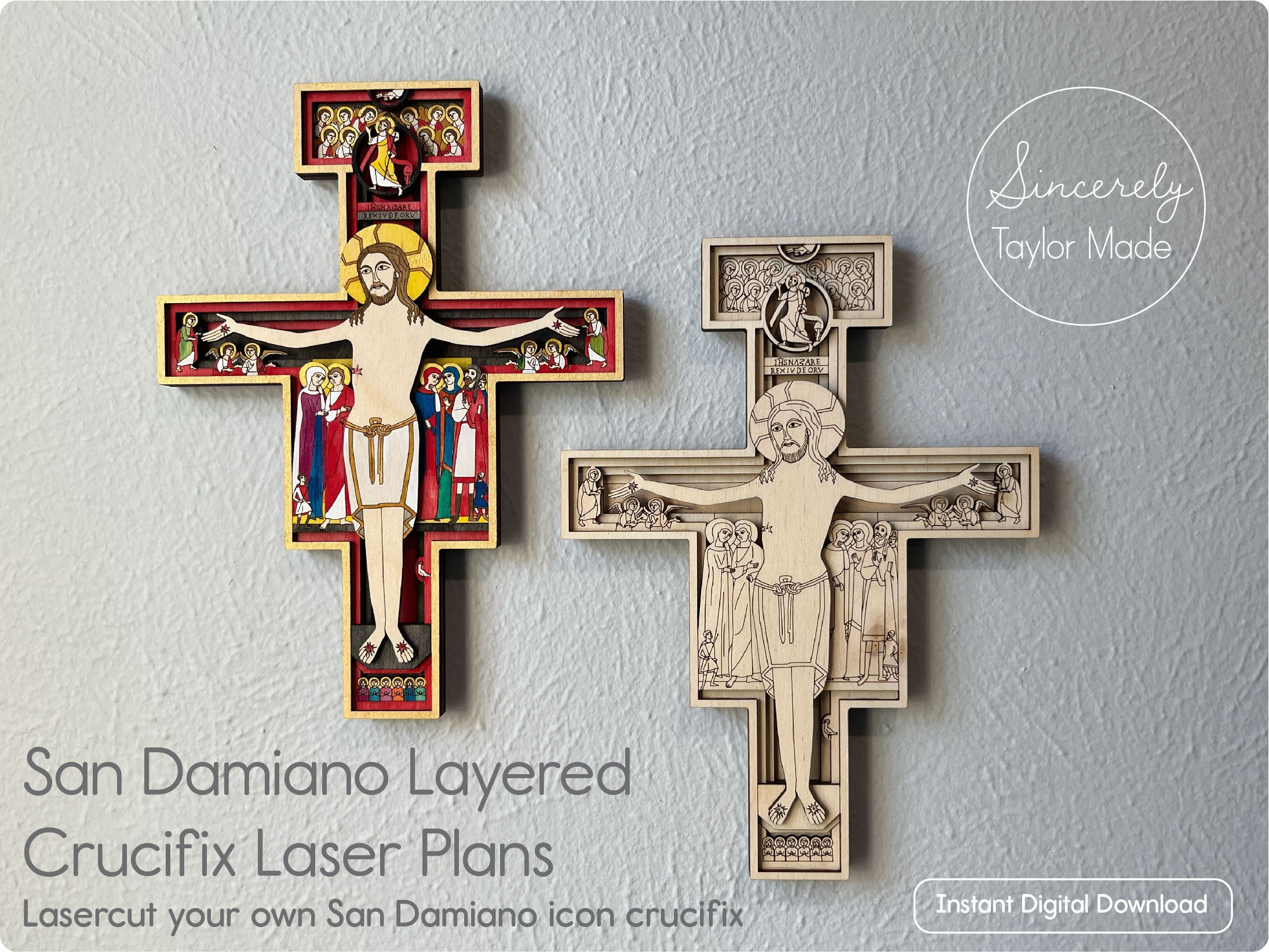 Croce Di San Damiano Da Parete – Targa In Bronzo Fuso A Freddo 35 Cm – Icona Religiosa Francescana Con Confezione Regalo - 3