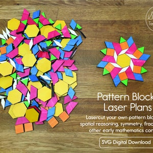 Pattern Blocks Laser Cut File - Instant Digital Download