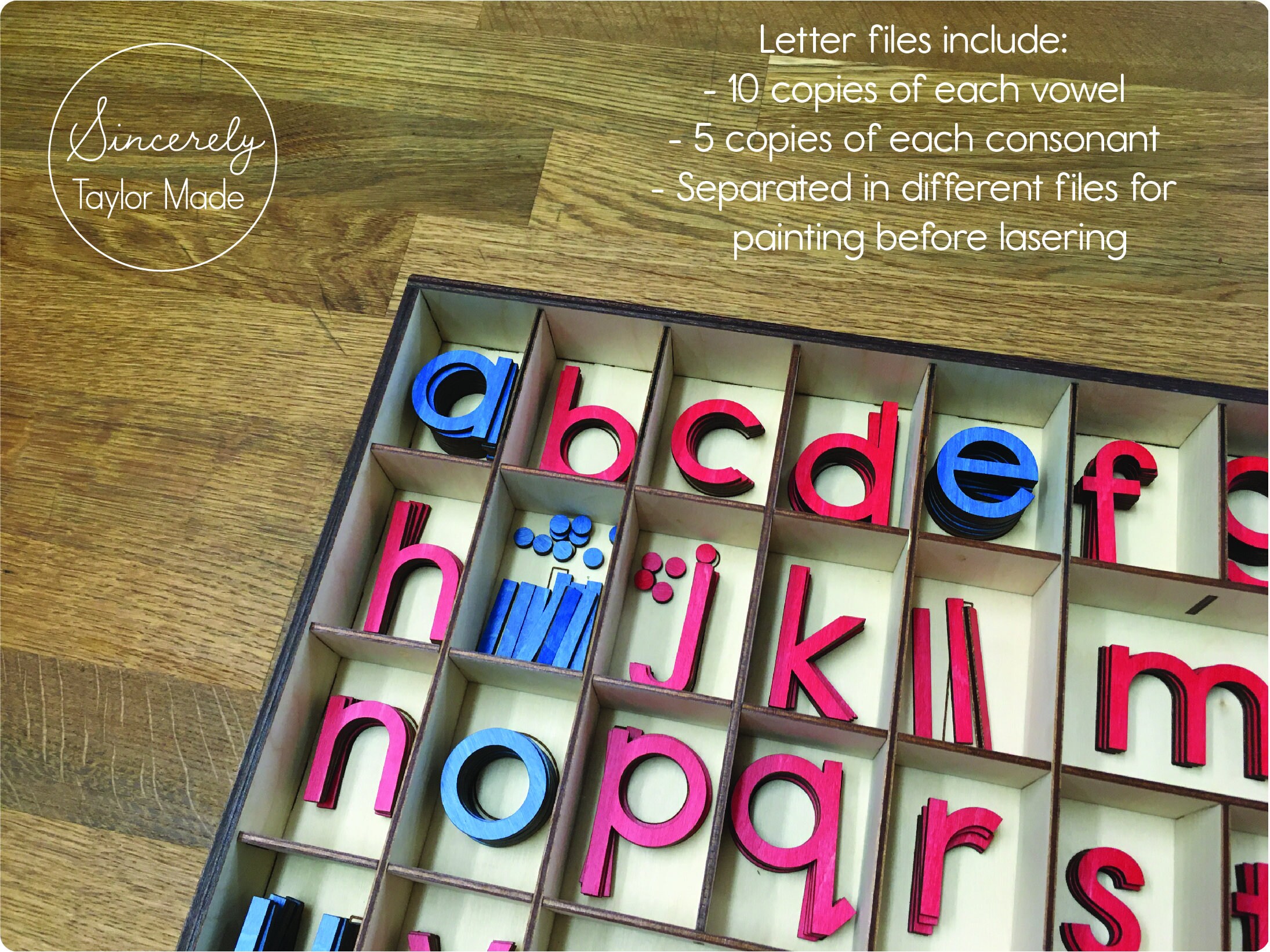 Montessori Movable Alphabet Laser Cut File - Instant Digital Download ...