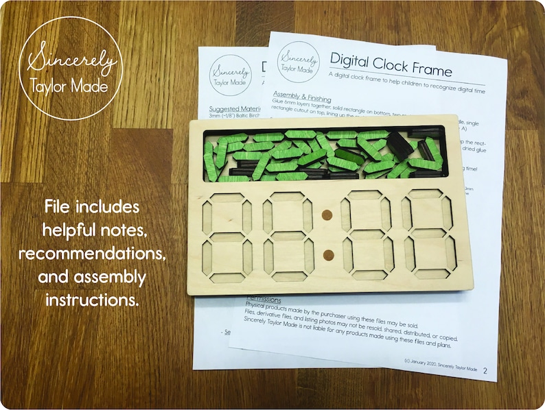 Digital Clock Lasercut File - Instant Digital Download - Etsy