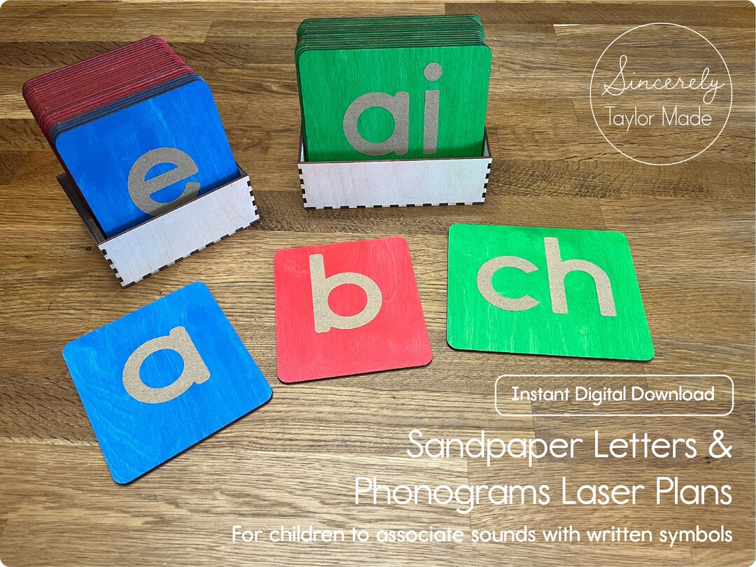 Print Sandpaper Letters & Phonograms Laser Cut File Instant Digital Download Etsy