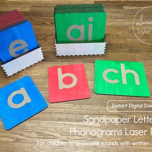 Druck Sandpapier Buchstaben & Phonogramme Laser Cut Datei - Sofortiger Digitaler Download