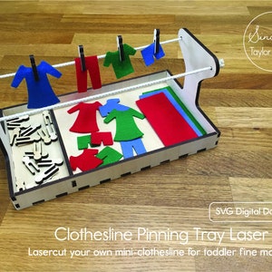 Waslijn Pinning Tray Laser Cut File - Instant Digitale Download