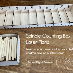 Spindle Counting Box Laser Cut File - Descarga digital instantánea