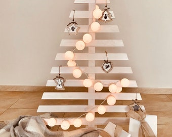 Wood Christmas Tree White, Pallet  Christmas Tree, White Christmas Decorations, Christmas Ornaments Whitewased, Árbol Navidad Madera