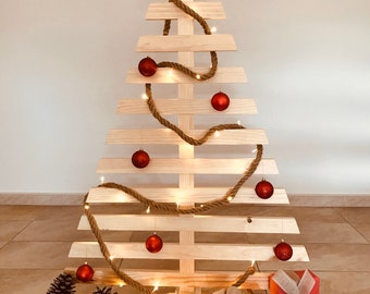 Wood Christmas Tree, Pallet Christmas Tree, Christmas Decorations, Christmas Ornaments, Árbol Navidad Madera, Varnised Pine Wood