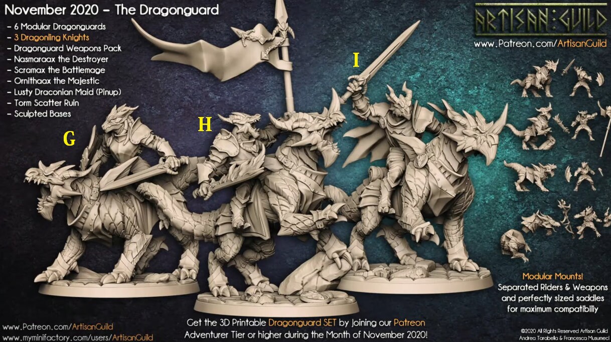 f “ Artisan Guild28mm-35mmDnDRPGBoneshop Dragonguard „Dragonguard E 