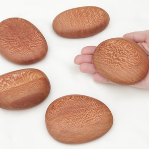 Set of 5 Sycamore Wood Rocks! Wooden cairn style rock stack. Zen home decor. Open ended play objects. Decorative wood pebbles and stones.