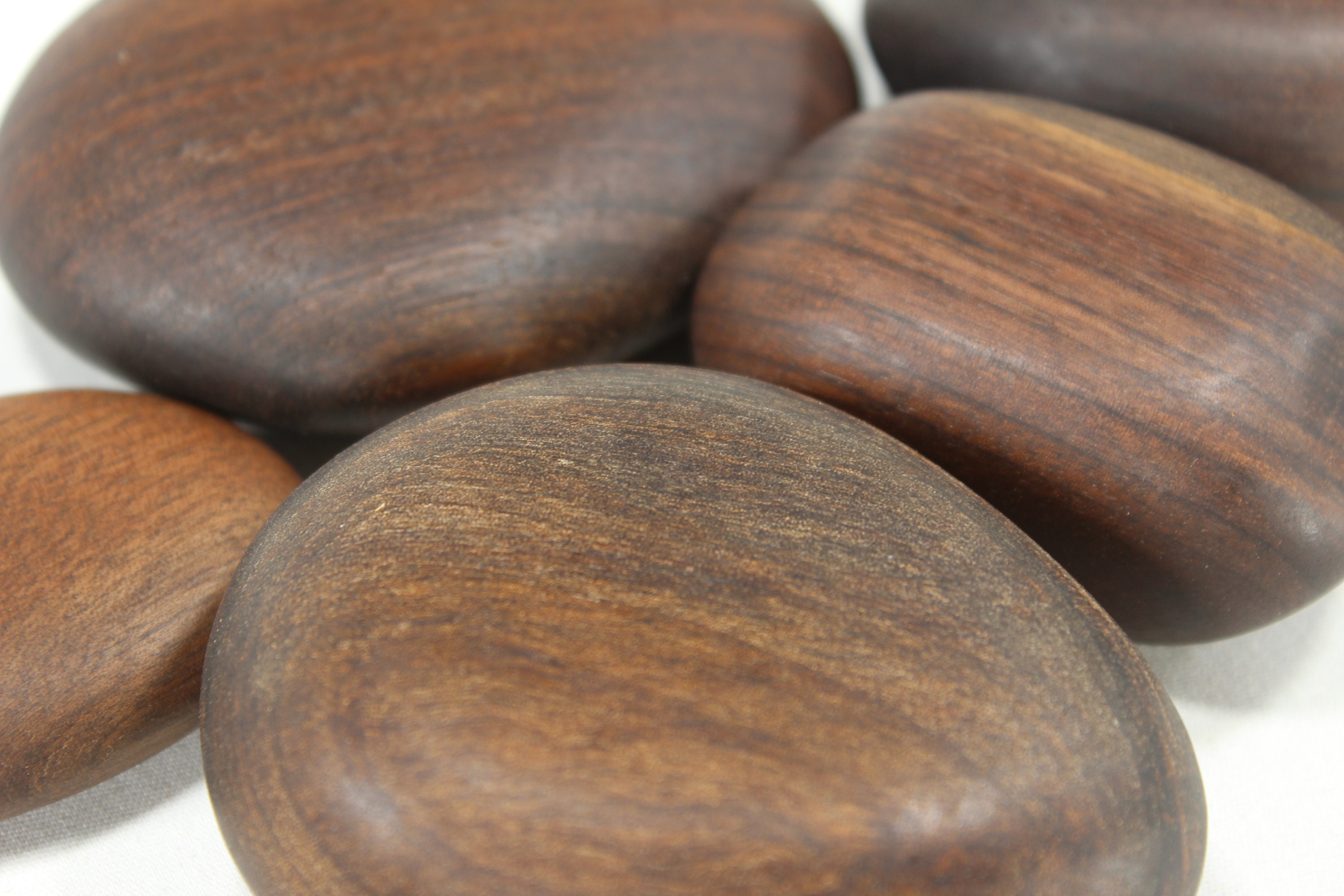 Wood Poit Rocks Set of 5 Walnut Wood Rocks. Calming Decor for Home or Office Gift. Made ...