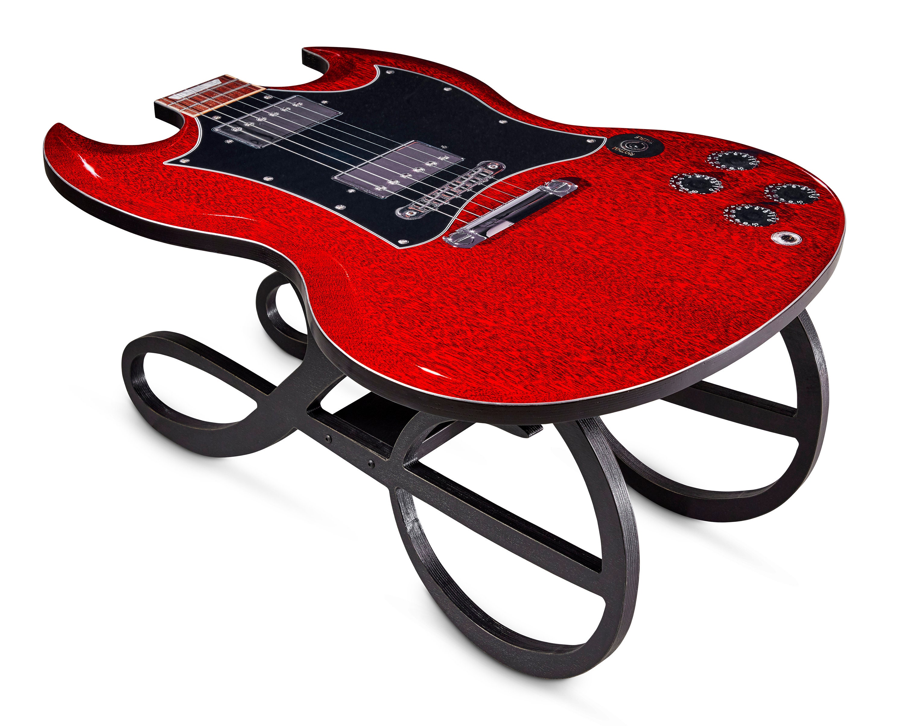 Gibson Sg Guitar Coffee Table With Treble Clef Legs Etsy
