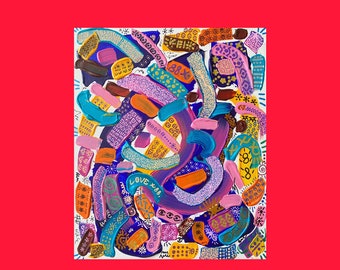 LOVEX88| Canvas, Canvas Panel, Original Painting, Wall Art, Abstract Painting, Sketch, Painting, 2020