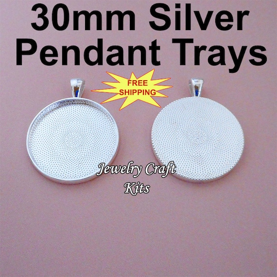 Stainless Steel Round Blank Bezel Set, Including Pendant Trays