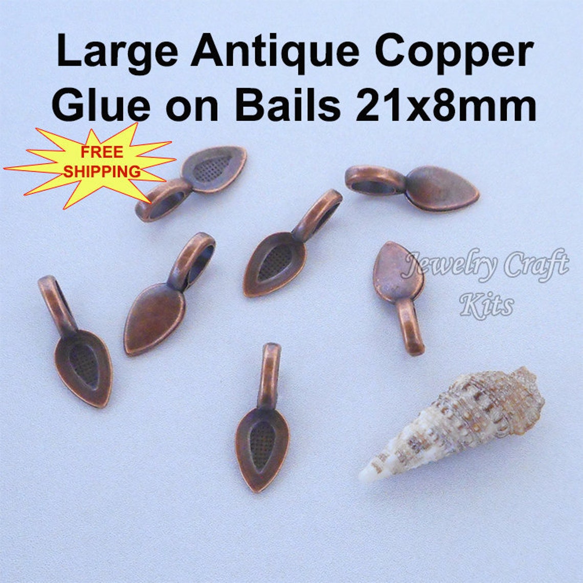 Antique Copper Glue on Bail 21x8mm Glue on Jewelry Bail for Etsy