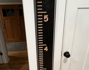 Growth Chart Ruler, 3D Carved, Reclaimed Wood Measuring Stick for Kids, Giant Wall Ruler, Height Board