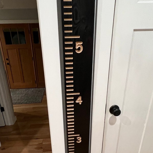 Growth Chart Ruler, 3D Carved, Reclaimed Wood Measuring Stick for Kids, Giant Wall Ruler, Height Board